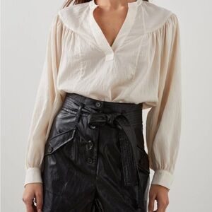 Rails Cream Button-Front Blouse with Tag